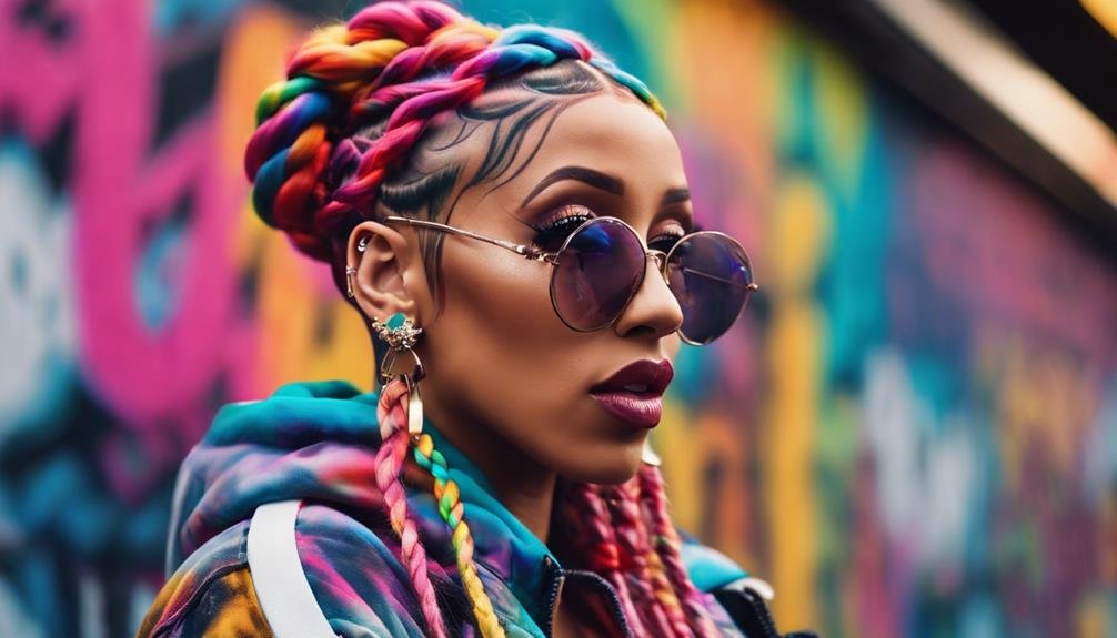 vibrant braids in style