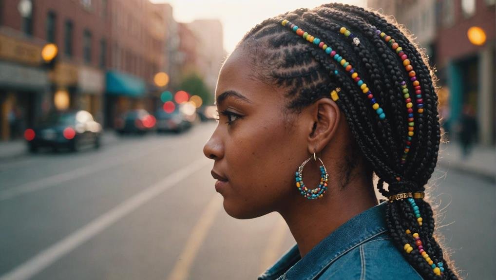 stylish braids with beads