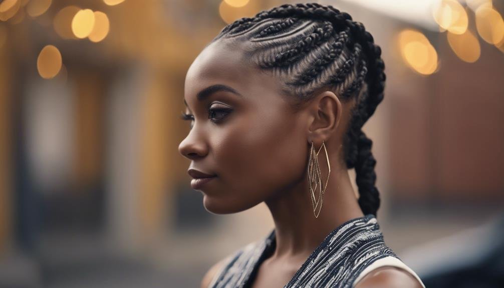 intricate cornrow braiding style