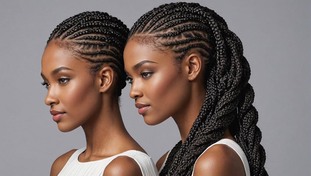 hairstyle featuring two braids